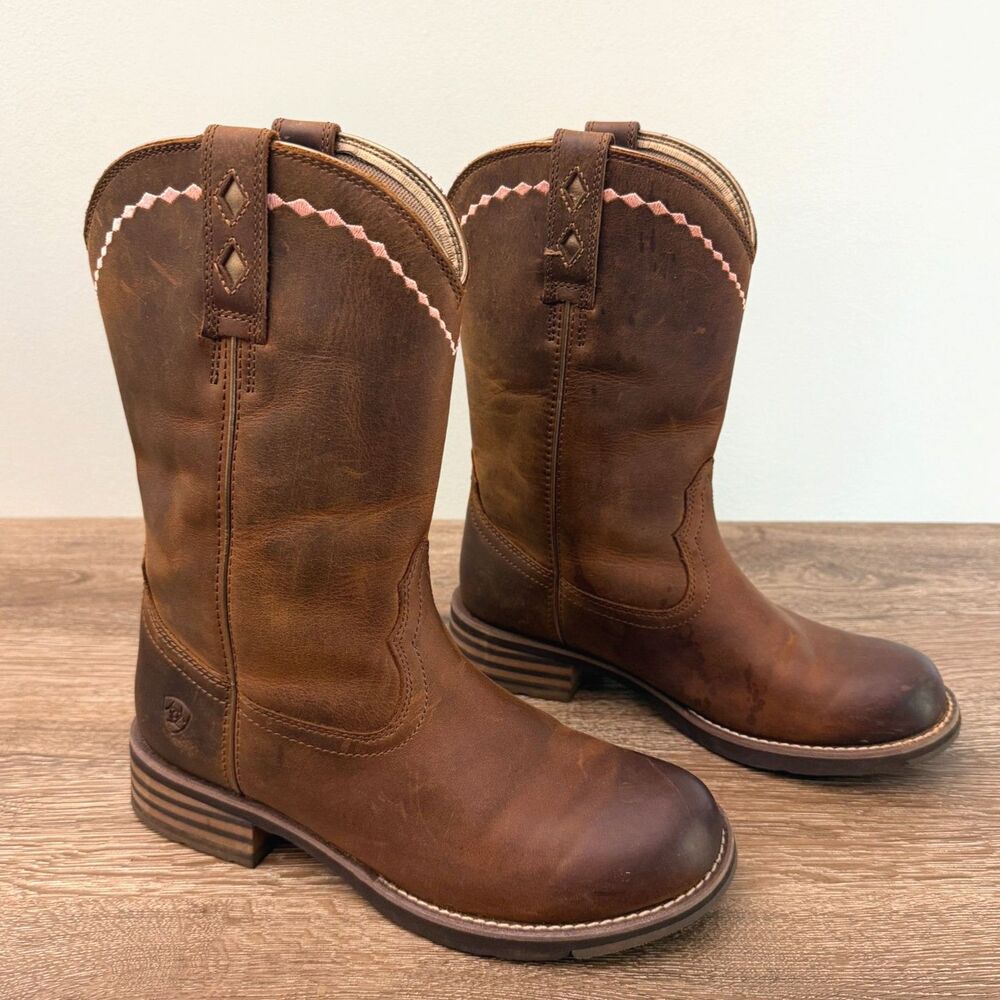 Ariat Unbridled Roper Western Boots Women's 8.5 B Brown Leather ATS 10015374